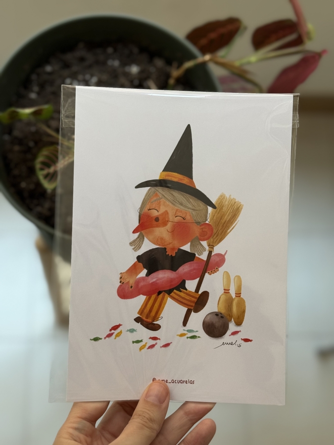 Postal ilustrada Bruja de Cuenca