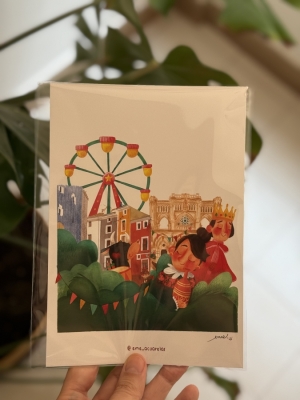 Lámina ilustrada Cuenca de fiesta
