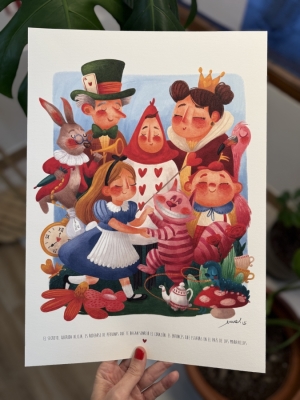 Lámina ilustrada Alicia en el País de las Maravillas